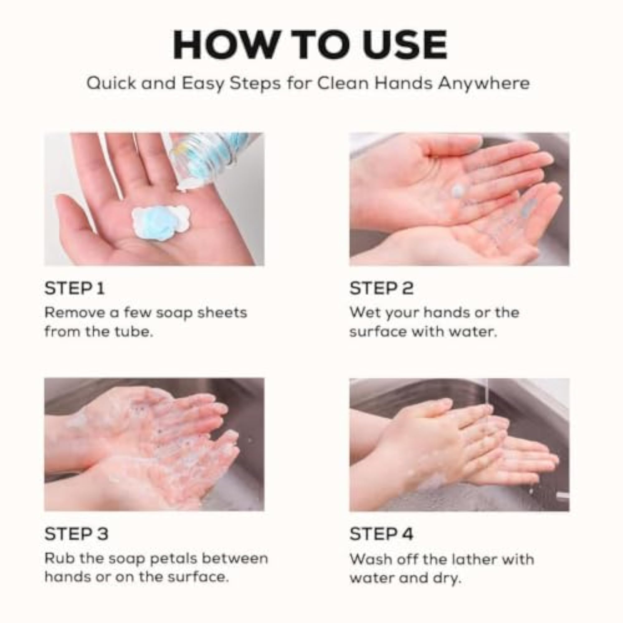 Portable Paper Soap Set of 3, Travel-Friendly Hand Wash